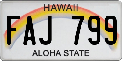 HI license plate FAJ799