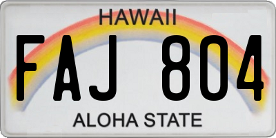 HI license plate FAJ804