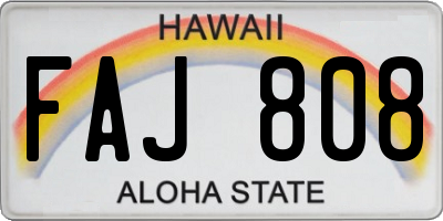 HI license plate FAJ808