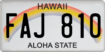 HI license plate FAJ810