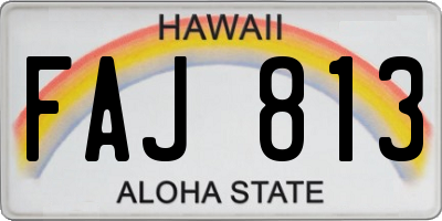 HI license plate FAJ813