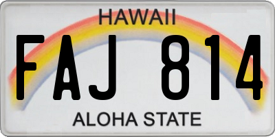 HI license plate FAJ814
