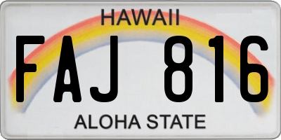 HI license plate FAJ816