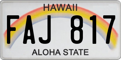 HI license plate FAJ817