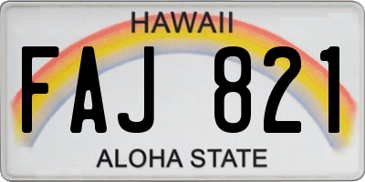 HI license plate FAJ821
