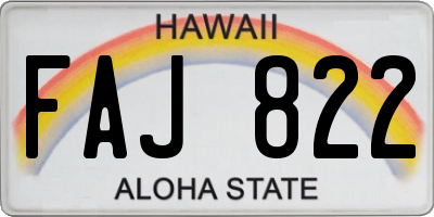 HI license plate FAJ822