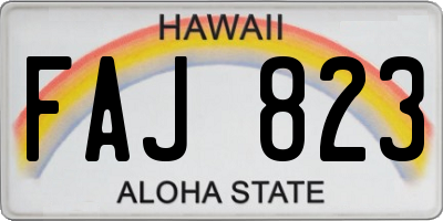 HI license plate FAJ823