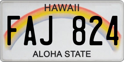 HI license plate FAJ824