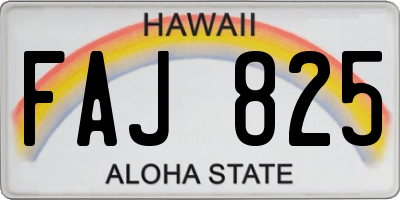 HI license plate FAJ825