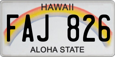 HI license plate FAJ826