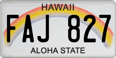 HI license plate FAJ827