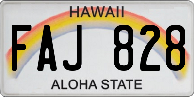 HI license plate FAJ828