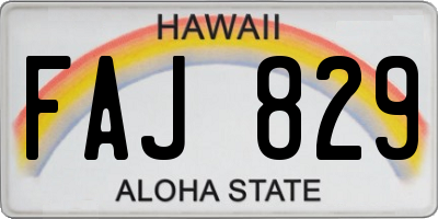 HI license plate FAJ829