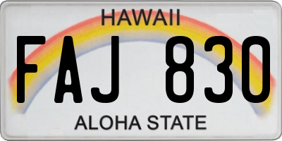 HI license plate FAJ830