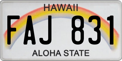 HI license plate FAJ831