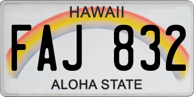 HI license plate FAJ832