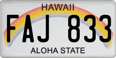 HI license plate FAJ833
