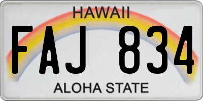 HI license plate FAJ834