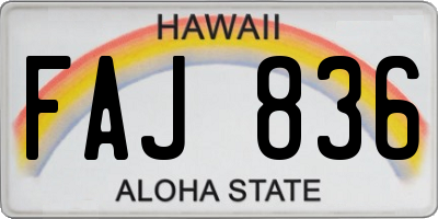 HI license plate FAJ836