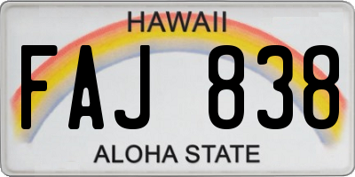 HI license plate FAJ838