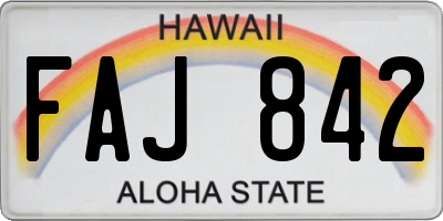 HI license plate FAJ842