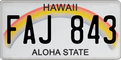 HI license plate FAJ843