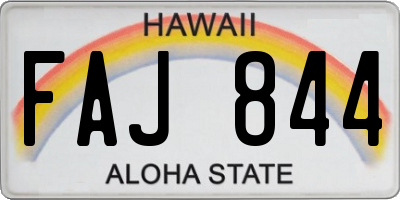 HI license plate FAJ844