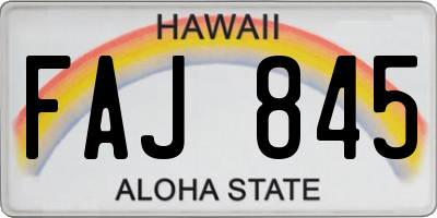 HI license plate FAJ845