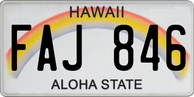 HI license plate FAJ846