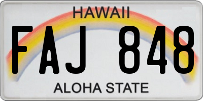 HI license plate FAJ848