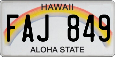 HI license plate FAJ849