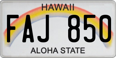 HI license plate FAJ850