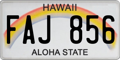 HI license plate FAJ856