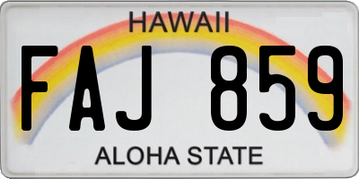 HI license plate FAJ859