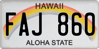 HI license plate FAJ860