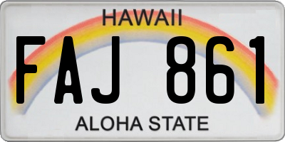 HI license plate FAJ861