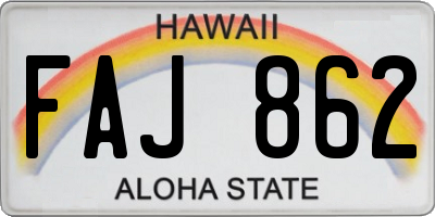 HI license plate FAJ862