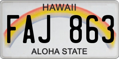 HI license plate FAJ863
