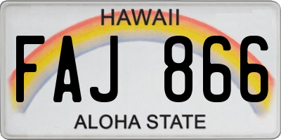 HI license plate FAJ866
