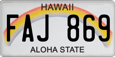 HI license plate FAJ869