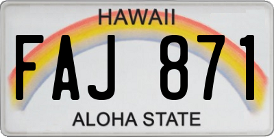 HI license plate FAJ871