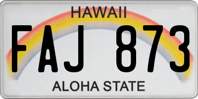 HI license plate FAJ873