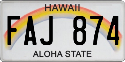HI license plate FAJ874