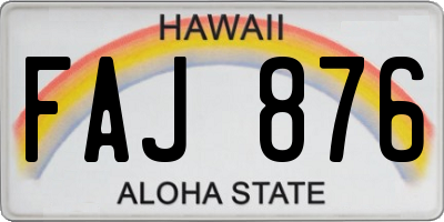 HI license plate FAJ876