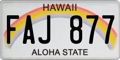 HI license plate FAJ877