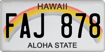 HI license plate FAJ878
