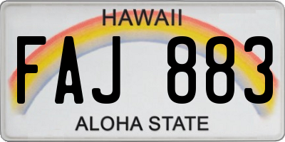 HI license plate FAJ883