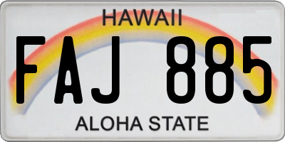 HI license plate FAJ885