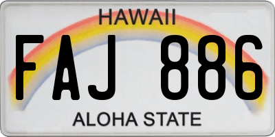 HI license plate FAJ886