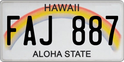 HI license plate FAJ887